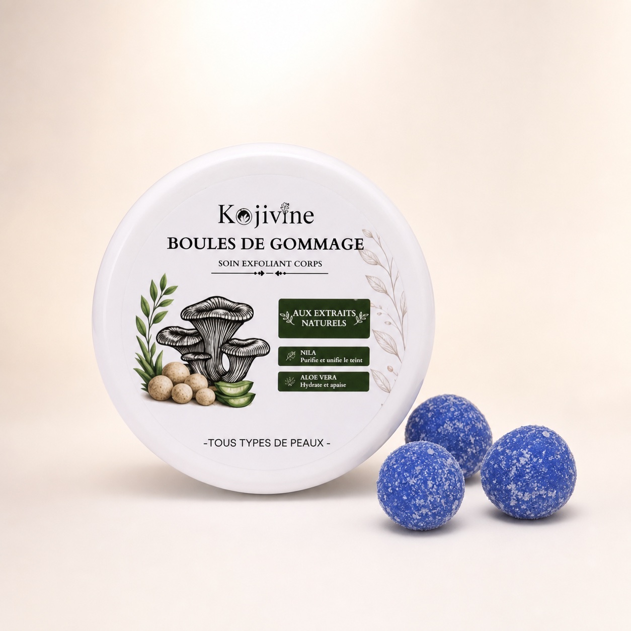 Boules de gommage Nila Bleu Kojivine