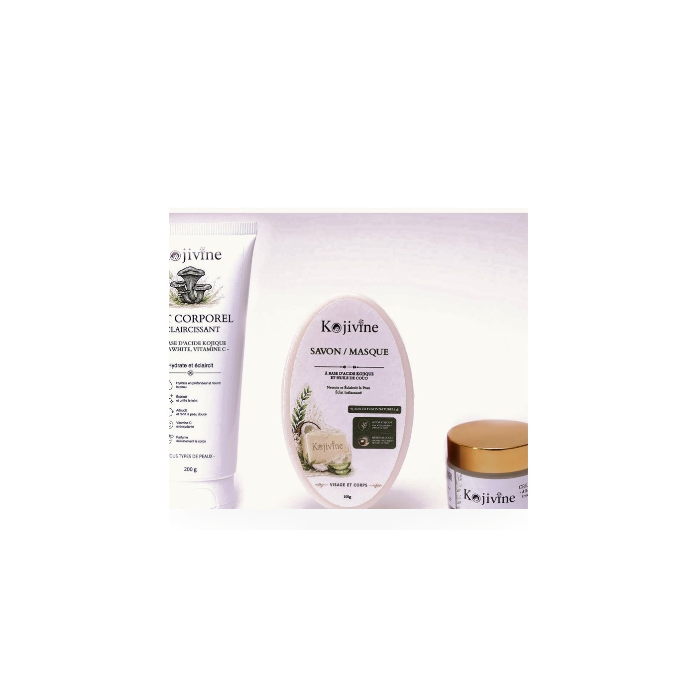 Les trois produits du Pack Must Have Kojivine